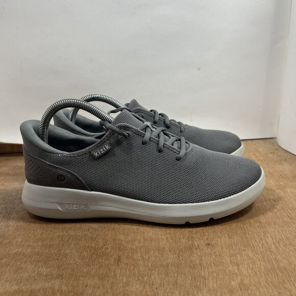 Kizik Lima Men Size 8 Grey Hands Free Slip On Sneaker Shoes